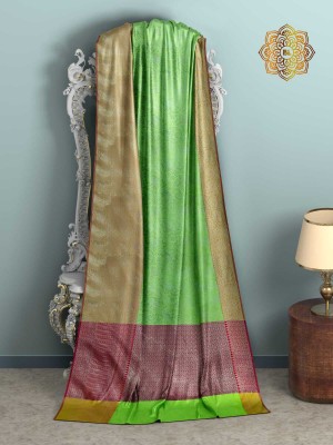 Muskan Fashion House Woven Bollywood Pure Silk Saree(Light Green)