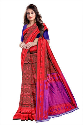 nirmal creation Woven Banarasi Silk Blend Saree(Multicolor)