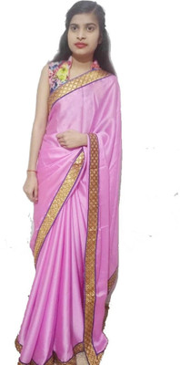 shubhparidhaan Solid/Plain Bollywood Art Silk Saree(Pink)
