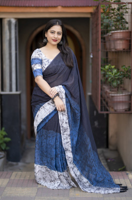 Divastri Printed Bollywood Chanderi Saree(Multicolor)