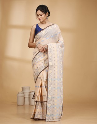 DipDiya Self Design Tant Pure Cotton Saree(Multicolor)