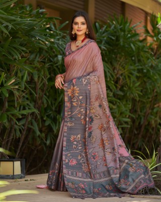 RekhaManiyar Printed Bollywood Pure Silk Saree(Multicolor)