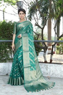 Perfect Wear Self Design Kanjivaram Organza, Cotton Silk Saree(Multicolor)