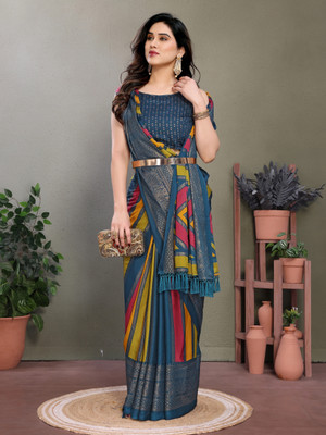 Divastri Printed Patola Silk Blend Saree(Multicolor)