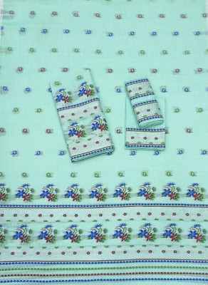 AGARWAL SILK MILS Floral Print Mekhela Chador Cotton Blend Saree(Light Green)