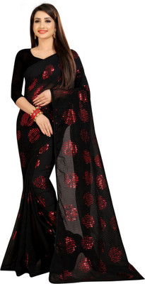 KV Fashion Embroidered Bollywood Georgette Saree(Red)