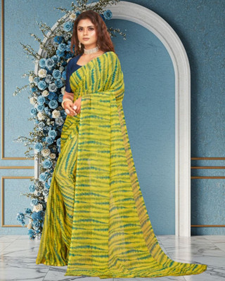 Jayu Embroidered Bollywood Georgette Saree(Yellow)