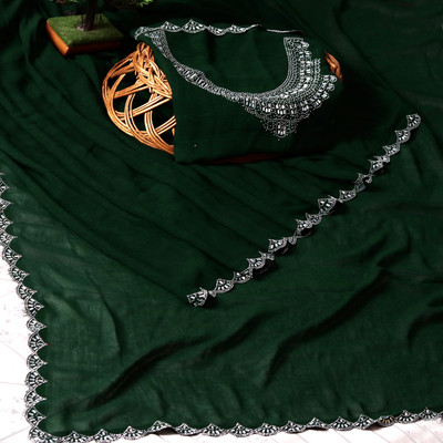 Banarasi wala Self Design Bollywood Georgette Saree(Green)