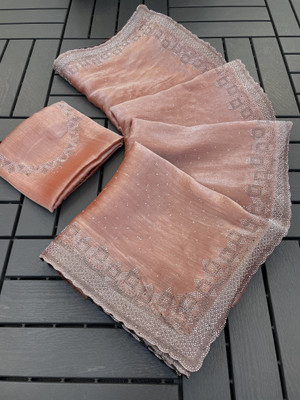 Jeeny Fab Printed Bollywood Jimmy choo Saree(Pink)