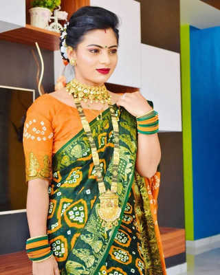 rajranitextiles Printed Bandhani Georgette Saree(Multicolor)