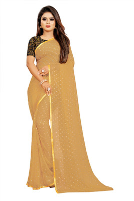 RHEY Printed Bollywood Chiffon Saree(Cream)