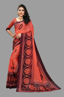 Vimalnath Synthetics Printed Mysore Georgette Saree(Red)