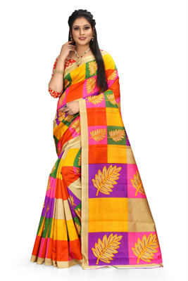 Grubstaker Printed Bollywood Art Silk Saree(Multicolor)