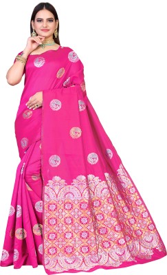 sangani enterprise Woven Bollywood Cotton Linen, Cotton Silk Saree(Multicolor)