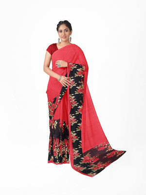 Saadhvi Printed Daily Wear Georgette Saree(Red)