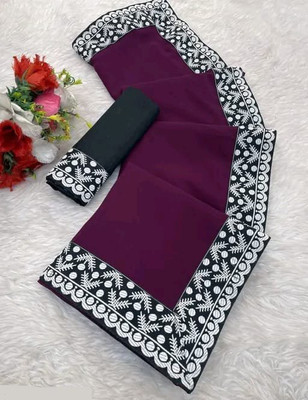 OKTAT Dyed Bollywood Georgette Saree(Maroon)