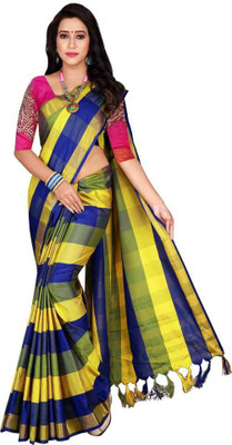 JK ETHNIC WEAR Self Design Chanderi Cotton Silk Saree(Multicolor)
