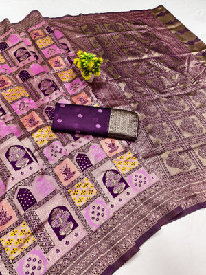 het designer studio Woven Banarasi Art Silk Saree(Pink, Magenta)