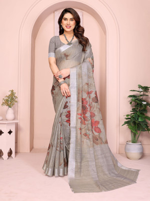 Soor Panchi Self Design Banarasi Cotton Blend Saree(Brown)