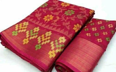 Saadhvi Printed Banarasi Cotton Blend Saree(Multicolor)