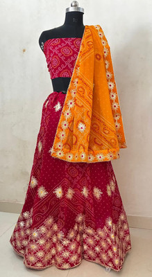 PRIYASAREEJPR Woven Bandhani Art Silk Saree(Multicolor)