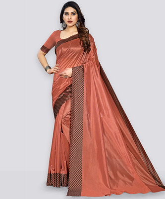 LOROFY Self Design Bollywood Net Saree(Orange)