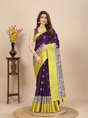 HouseOfCommon Printed Kantha Art Silk Saree(Multicolor)