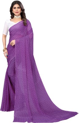 Priyashi Printed Daily Wear Georgette Saree(Purple)