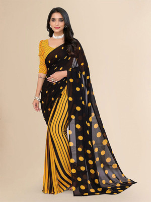 Moda Rapido Printed Daily Wear Georgette Saree(Yellow)