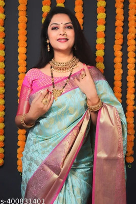 LASFIRA FASHION Solid/Plain Bollywood Dupion Silk Saree(Multicolor)