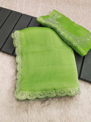 ZOYAL ENTERPRISE Embroidered Bollywood Jimmy choo Saree(Light Green)