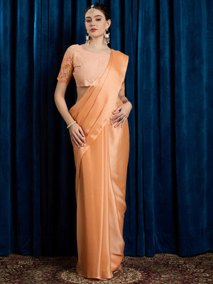 Sareemall Printed Bollywood Chiffon Saree(Orange)