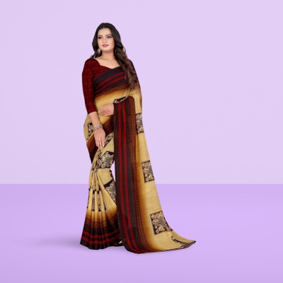 Leelavati Printed Daily Wear Georgette Saree(Beige)