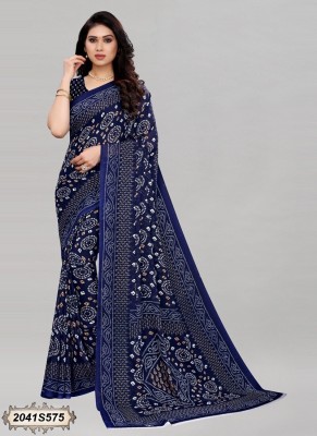 Ratan creation Printed Daily Wear Georgette Saree(Blue)