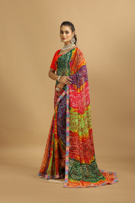 MAHARAJ SAREES Digital Print Bollywood Georgette Saree(Multicolor)
