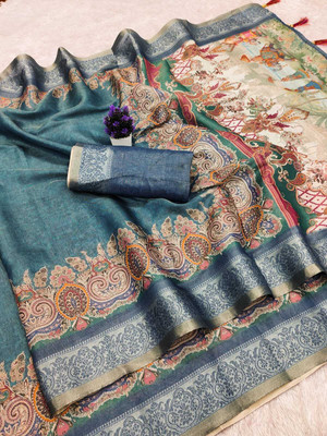 VASTUKALA Woven Kanjivaram Pure Silk, Art Silk Saree(Blue)