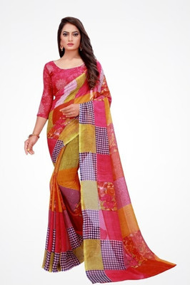 Saadhvi Printed Daily Wear Georgette Saree(Multicolor)
