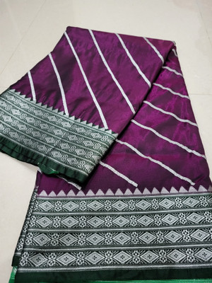 shree ambaji saree Woven Sambalpuri Satin Saree(Purple)