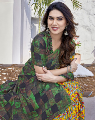 Gugaliya Embellished Daily Wear Chiffon, Art Silk Saree(Multicolor)