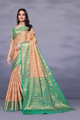 FABFIZA Woven Kanjivaram Chiffon, Silk Blend Saree(Multicolor)