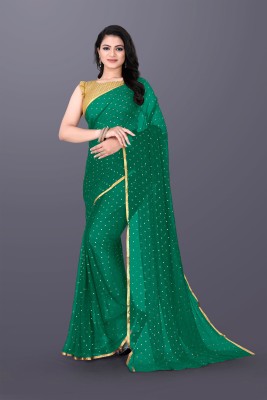 JiproStore Printed Bollywood Chiffon Saree(Green)