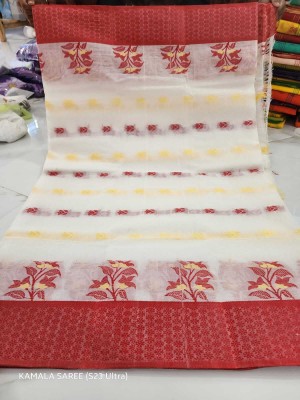 SHUBHAM SAREE CENTRE Self Design Handloom Tissue Saree(White)