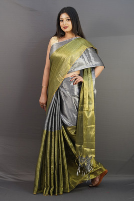 Ghosh handloom Woven Handloom Tissue Saree(Multicolor)
