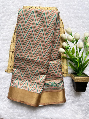 Dhanlaxmi sarees Digital Print Leheria Cotton Blend Saree(Multicolor)