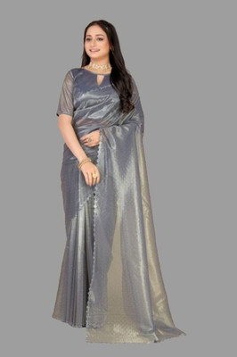 Snija Fashion Embellished Bollywood Silk Blend Saree(Green)