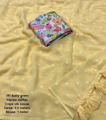 Dhanlaxmi CreationLLP Woven Bollywood Chiffon, Brasso Saree(Yellow)