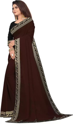 OKTAT Solid/Plain Banarasi Georgette Saree(Maroon)