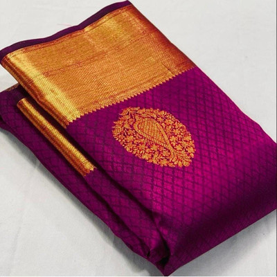 Ttex Woven Kanjivaram Pure Silk, Art Silk Saree(Multicolor)