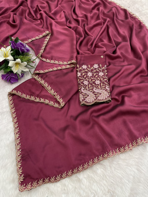 K 5 FASHION Embroidered Bollywood Georgette Saree(Pink)