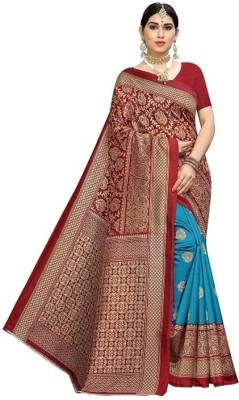 Saadhvi Printed Daily Wear Lycra Blend Saree(Maroon)